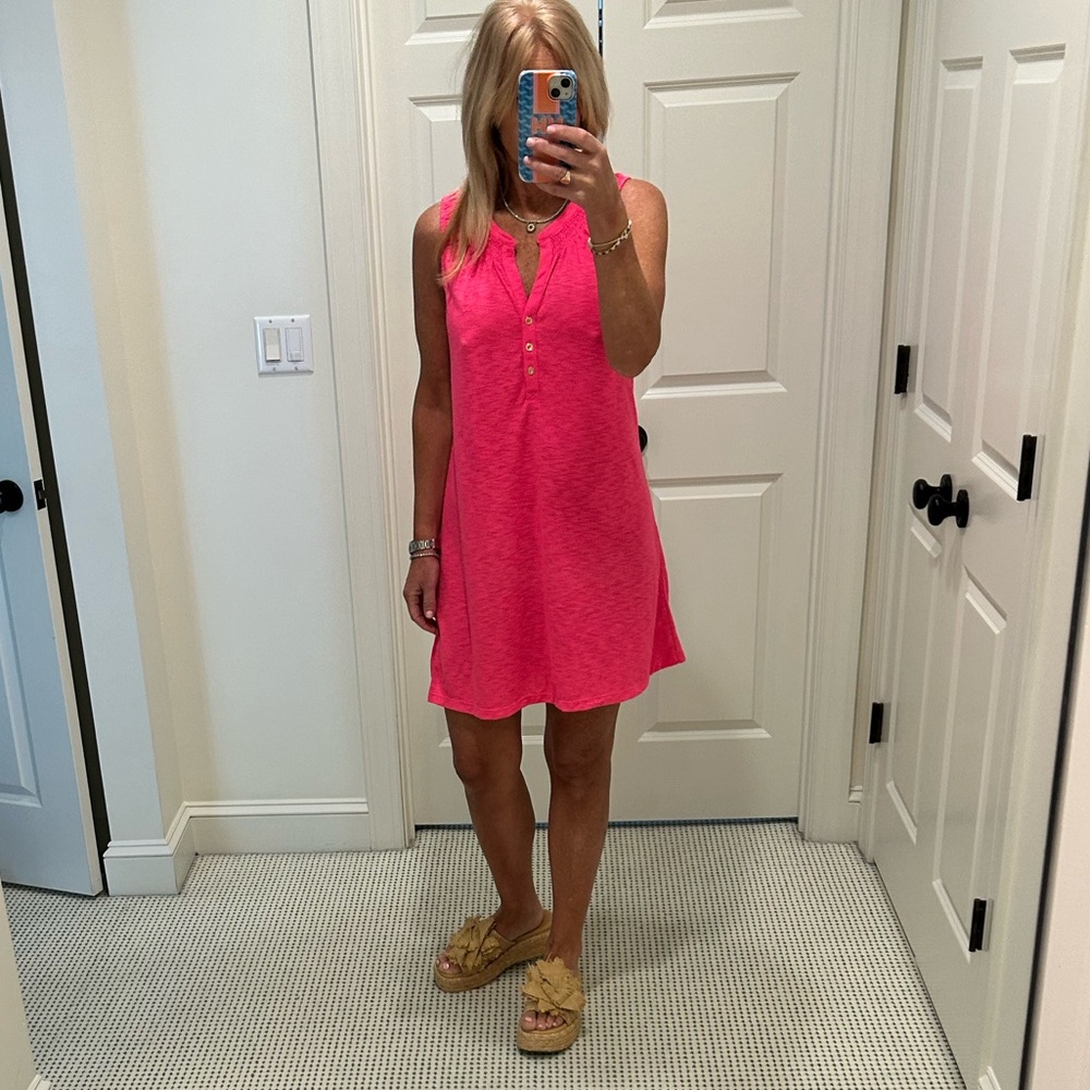 Lilly Pulitzer Essie Dress Medium Hot Pink Fuchsia Sleeveless